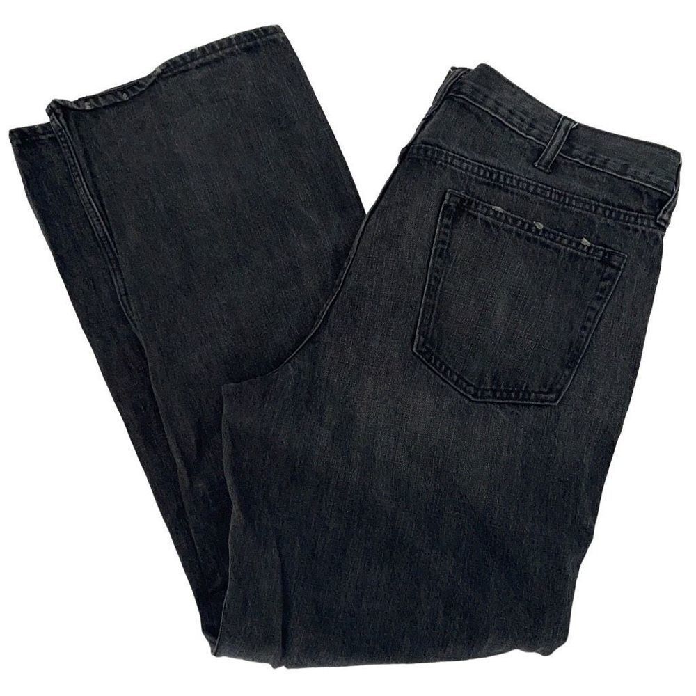 Old Navy Mens Straight Jeans Loose Ample 100% Cotton 5 Pocket Bkack Gray Size 38